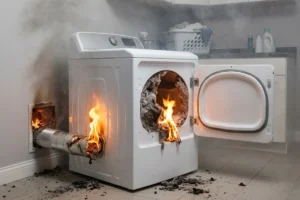Clogged Dryer Vent Cause a Fire