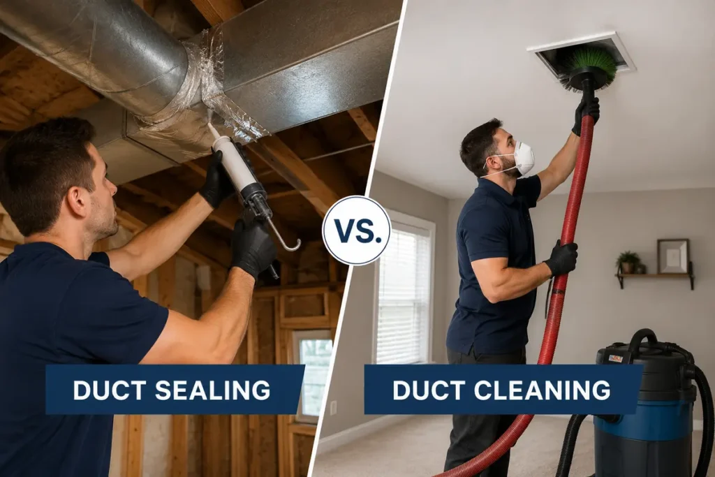 Duct Sealing vs. Duct Cleaning